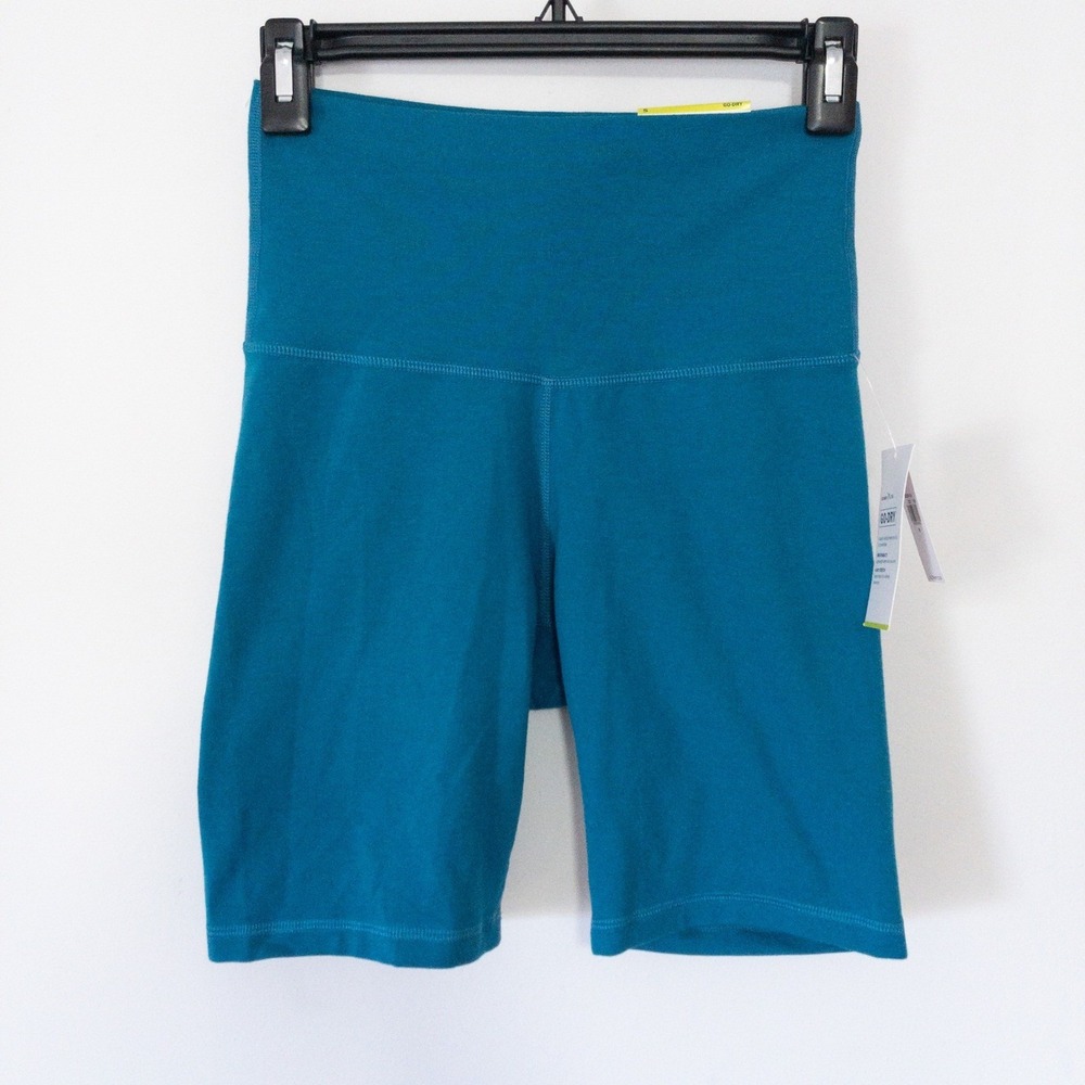 Old Navy Active Bike Shorts Womens Small Teal Blue Extra High Rise GO-DRY
